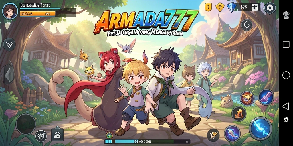 Tampilan gameplay anime yang memukau dan karakter yang menarik.