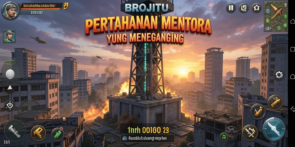 Tangkapan layar pertandingan menara yang mendebarkan di BROJITU.
