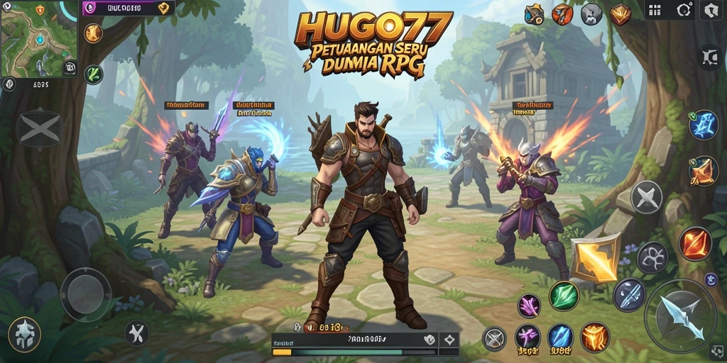 Tampilan gameplay HUGO77 yang menarik dengan suasana RPG yang mendalam.