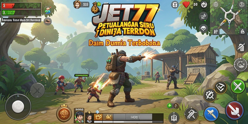 Screenshot JET77 menampilkan petualangan dalam dunia terbuka yang indah.