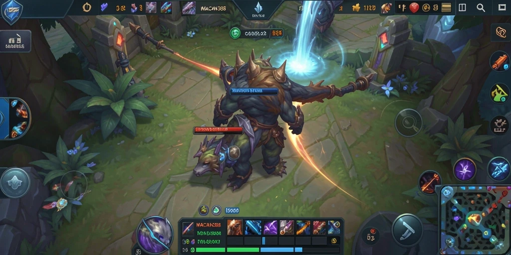 Screenshot gameplay seru dari MACAN388 yang menunjukkan aksi pertarungan tim.