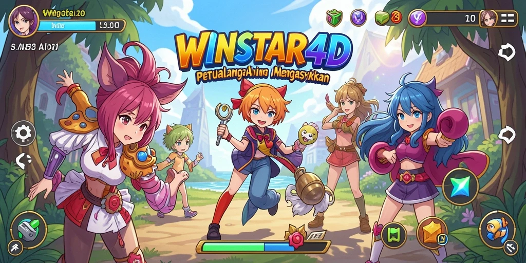 Tampilan gameplay seru di WINSTAR4D dengan karakter Anime.